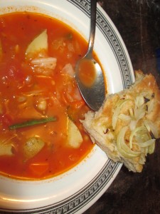 Minestrone and Focaccia